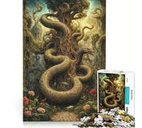Rompecabezas para Adultos de 1000 Piezas Serpiente guardiana del árbol en el Jardín del Edén Juegos educativos desafiantes de completar cumpleaños 38x26cm