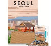 Rompecabezas para Adultos de 1000 Piezas, Seúl, Corea del Sur, diseño de Bordes Finos, Juego cognitivo, Juguete Relajante, decoración navideña para Pared (38x52cm)