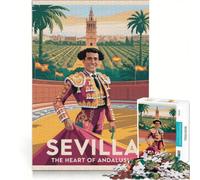Rompecabezas para Adultos de 1000 Piezas Sevilla ︰ El corazón de Andalucía Póster Juegos Divertidos Carrera de Velocidad de Manos Colección de Artistas Bellas Artes 50x75cm