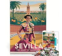 Rompecabezas para Adultos de 1000 Piezas Sevilla el corazón de Andalucía Póster Juguete Educativo antiestrés colección de Artistas Bellas Artes 38x26cm