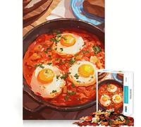 Rompecabezas para Adultos de 1000 Piezas Shakshuka con Pan, Arte de Bordes precisos, Juguete Creativo, Juego para Pasar un rato Agradable, Pieza de Arte navideña (50x75cm)