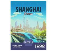 Rompecabezas para Adultos De 1000 Piezas Shanghai China Mosaic Travel Rompecabezas para Adolescentes Juego Práctico Desafío Difícil Juego Desafiante Regalos 52x38cm/1000pcs