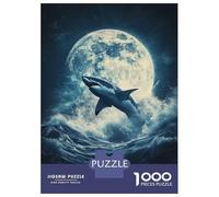 Rompecabezas para Adultos De 1000 Piezas Shark in The Moon Rompecabezas para Adultos Juego Familiar Pero Divertido Y Humorístico Cumpleaños 52x38cm/1000pcs