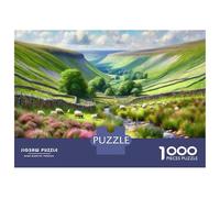 Rompecabezas para Adultos De 1000 Piezas Sheep Pasture in Yorkshire Dales Rompecabezas para Adultos Juego De Ingenio Análisis Y Lógica Cumpleaños Y Navidad 52x38cm/1000pcs