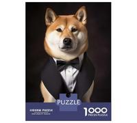 Rompecabezas para Adultos De 1000 Piezas Shiba Inu Dog in A Tuxedo Rompecabezas para Adultos Juego De Ingenio Decoración De Pared Regalos para Amigos Y Familiares 70x50cm/1000pcs