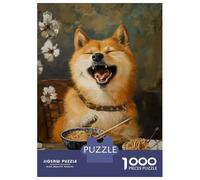 Rompecabezas para Adultos De 1000 Piezas Shiba Inu Ramen Noodles Rompecabezas para Adultos Juguete Decoración De Pared Corte De Precisión 52x38cm/1000pcs
