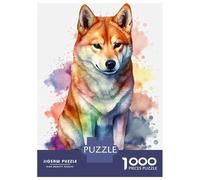 Rompecabezas para Adultos De 1000 Piezas Shiba Inu Watercolor Dog Rompecabezas para Adultos Juguetes Antiestrés Aliviador del Estrés Regalos De Cumpleaños Y Únicos 52x38cm/1000pcs