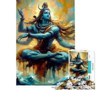 Rompecabezas para Adultos de 1000 Piezas Shiva Yogi Rompecabezas para Adultos Juego Familiar Mejora la Memoria cumpleaños (tamaño 50x75cm)