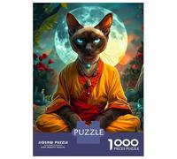 Rompecabezas para Adultos De 1000 Piezas Siamese Cat Mystic Rompecabezas para Adultos Juguetes Antiestrés Corte De Precisión Interacción Entre Padres E Hijos 38x26cm/1000pcs