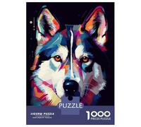 Rompecabezas para Adultos De 1000 Piezas Siberian Husky Abstract Rompecabezas para Adultos Juegos Relajantes Carrera De Velocidad De Manos Interacción Entre Padres E Hijos 70x50cm/1000pcs