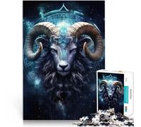 Rompecabezas para Adultos de 1000 Piezas Signo del Zodiaco Aries Juegos educativos Decoración del hogar Gran Regalo para Juegos 52x38cm