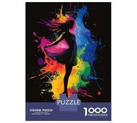 Rompecabezas para Adultos De 1000 Piezas Silhouette in Color Splashes Rompecabezas para Adultos Juego Práctico Corte De Precisión 38x26cm/1000pcs