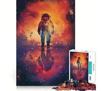 Rompecabezas para Adultos de 1000 Piezas,Silueta de Astronauta y Galaxia,decoración de Ajuste Limpio,desafío Mental,Juguete para Momentos de Ocio,Regalo de cumpleaños artístico (50x75cm)