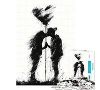 Rompecabezas para Adultos de 1000 Piezas Silueta de Beso con corazón Juego Imposible Juguetes educativos Regalos de Amigo Invisible para divertirse en Familia (tamaño 50x75cm)