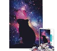 Rompecabezas para Adultos de 1000 Piezas Silueta de Rata y Galaxia Juguete Educativo desafío Juegos educativos decoración de Pared Regalo de cumpleaños (tamaño 75x50cm)