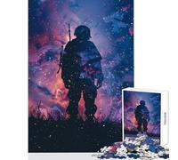Rompecabezas para Adultos de 1000 Piezas Silueta de Soldado galáctico Juguetes para armar Regalos de Amigo Secreto Juego de ingenio Interesante Juego para Reducir el estrés tamaño 38x26cm