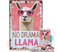 Rompecabezas para Adultos de 1000 Piezas sin Dramas Llama Juego de ingenio para divertirse en Familia Lista de Deseos con Papá Noel 38x26cm