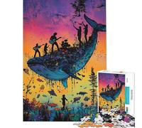 Rompecabezas para Adultos de 1000 Piezas Sinfonía de Ballenas Juego práctico Una Obra de Arte cumpleaños y Navidad (Tamaño 38x52cm)