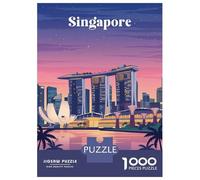 Rompecabezas para Adultos De 1000 Piezas Singapore Marina Bay Sands Rompecabezas para Adultos Juegos Relajantes Difícil Gran Regalo para Jugar 52x38cm/1000pcs