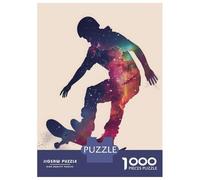 Rompecabezas para Adultos De 1000 Piezas Skate Galaxy Silhouette Rompecabezas para Adultos Juego De Ingenio Una Obra De Arte Interacción Entre Padres E Hijos 38x26cm/1000pcs