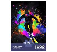 Rompecabezas para Adultos De 1000 Piezas Skier in Colorful Splash Rompecabezas para Adultos Juguetes Antiestrés Decoración Actividades Divertidas En Casa 38x26cm/1000pcs