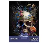 Rompecabezas para Adultos De 1000 Piezas Skull and Flowers Rompecabezas para Adultos Juego Familiar Pero Divertido Y Humorístico Cumpleaños 70x50cm/1000pcs