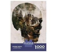Rompecabezas para Adultos De 1000 Piezas Skull Castle Forest Art Print Rompecabezas para Adultos Juego Familiar Vacaciones En Casa Matar El Tiempo Gran Regalo para Jugar 70x50cm/1000pcs