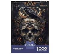 Rompecabezas para Adultos De 1000 Piezas Skull Raven Art Print Rompecabezas para Adultos Juego Familiar Vacaciones En Casa Matar El Tiempo Gran Regalo para Jugar 70x50cm/1000pcs