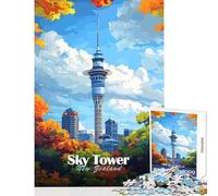Rompecabezas para Adultos de 1000 Piezas Sky Tower Nueva Zelanda decoración del hogar Juguetes Regalos para Mujeres y Hombres Juego práctico para cumpleaños Navidad tamaño 38x26cm