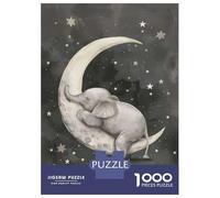 Rompecabezas para Adultos De 1000 Piezas Sleeping Baby Elephant Rompecabezas para Adultos Juguetes Antiestrés Decoración del Hogar Juego Desafiante Regalos 52x38cm/1000pcs