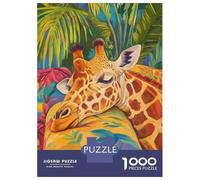Rompecabezas para Adultos De 1000 Piezas Sleeping Giraffe in Tropical Paradise Rompecabezas Juego De Ingenio Mejora La Memoria Regalos para Amigos Y Familiares 38x26cm/1000pcs