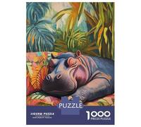 Rompecabezas para Adultos De 1000 Piezas Sleeping Hippo Rompecabezas para Adultos Juegos Relajantes Decoración Cumpleaños 70x50cm/1000pcs