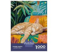 Rompecabezas para Adultos De 1000 Piezas Sleeping Orange Cat Rompecabezas para Adultos Juguetes DIY Una Obra De Arte Regalos para Amigos Y Familiares 38x26cm/1000pcs