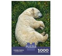 Rompecabezas para Adultos De 1000 Piezas Sleeping Polar Bear in Meadow Rompecabezas para Adultos Juguetes Antiestrés Difícil Difícil Cumpleaños Y Navidad 70x50cm/1000pcs