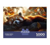 Rompecabezas para Adultos De 1000 Piezas Sleeping Red Panda on A Branch Rompecabezas para Adultos Juego De Ingenio Aliviador del Estrés Actividades Divertidas En Casa 70x50cm/1000pcs