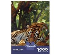Rompecabezas para Adultos De 1000 Piezas Sleeping Tiger in Lush Foliage Rompecabezas para Adultos Juegos Relajantes Desafío Difícil Actividades Divertidas En Casa 52x38cm/1000pcs
