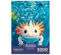 Rompecabezas para Adultos De 1000 Piezas Smiling Axolotl in Blue Water Rompecabezas para Adultos Juegos Relajantes Desafío Difícil Regalo De Cumpleaños, Regalos, 70x50cm/1000pcs