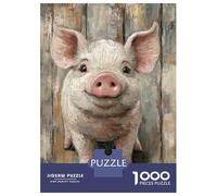 Rompecabezas para Adultos De 1000 Piezas Smiling Pig Portrait Minimal Farm Animal Wall Art Rompecabezas Juegos De Relajación Desafío Difícil Reducción del Estrés Regalos 52x38cm/1000pcs