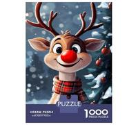 Rompecabezas para Adultos De 1000 Piezas Smiling Reindeer Christmas Rompecabezas para Adultos Juego Familiar Pero Divertido Y Humorístico Cumpleaños 70x50cm/1000pcs