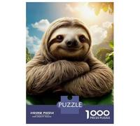 Rompecabezas para Adultos De 1000 Piezas Smiling Sloth in Jungle, Nursery, Cute Animal Rompecabezas Juegos Familiares Pero Divertidos Y Humorísticos Cumpleaños 70x50cm/1000pcs