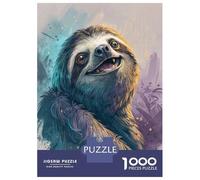 Rompecabezas para Adultos De 1000 Piezas Smiling Sloth Portrait Rompecabezas Antiestrés Juguetes Divertidos Y Humorísticos Actividades Divertidas En Casa, 52x38cm/1000pcs