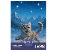 Rompecabezas para Adultos De 1000 Piezas Snow Leopard Cub in Winter Landscape Rompecabezas Juegos De Relajación Desafío Difícil Reducción del Estrés Regalos 70x50cm/1000pcs