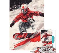 Rompecabezas para Adultos de 1000 Piezas Snowboarder en acción Diversión en casa desafío difícil Juguetes de decoración para el hogar para Mayores de 14 años 50x75cm
