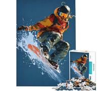 Rompecabezas para Adultos de 1000 Piezas Snowboarder en acción Un desafío Educativo para la diversión Familiar Juguete Decorativo para la Pared Apto para Mayores de 14 años (38x52cm)
