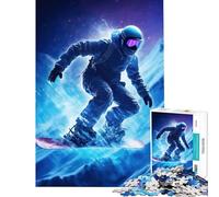 Rompecabezas para Adultos de 1000 Piezas Snowboarder en una montaña Nevada Difícil y desafiante Juguete de análisis y lógica Decoración de Pared Apto para Mayores de 14 años 50x75cm
