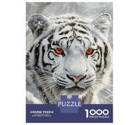 Rompecabezas para Adultos De 1000 Piezas Snowy White Tiger Gaze Rompecabezas para Adultos Juego Familiar Análisis Y Desafío Educativo De Lógica 70x50cm/1000pcs
