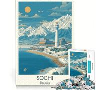 Rompecabezas para Adultos de 1000 Piezas, Sochi, Rusia, Juegos Familiares, interacción Entre Padres e Hijos, Lista de Deseos con Papá Noel 38x52cm