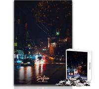 Rompecabezas para Adultos de 1000 Piezas, Sofía, Calle Nocturna, Bulgaria, Juguete, Juego Intelectual, decoración del hogar, Regalo de Amigo Secreto, tamaño 50x75cm