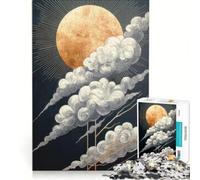 Rompecabezas para Adultos de 1000 Piezas Sol Dorado y Nubes Juguete antiestrés Desarrollo de Habilidades analíticas y lógicas Colección de Artistas Bellas Artes 38x26cm