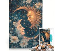 Rompecabezas para Adultos de 1000 Piezas Sol y Luna Abrazo Floral Juegos Educativos Corte de Precisión Colección de Artistas Bellas Artes 50x75cm